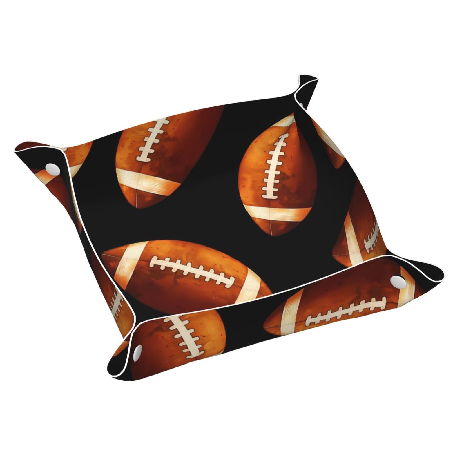 HLBSDM Football Tray Men's Leather Valet Parking Portable Entrance Trays Bedside Storage Box