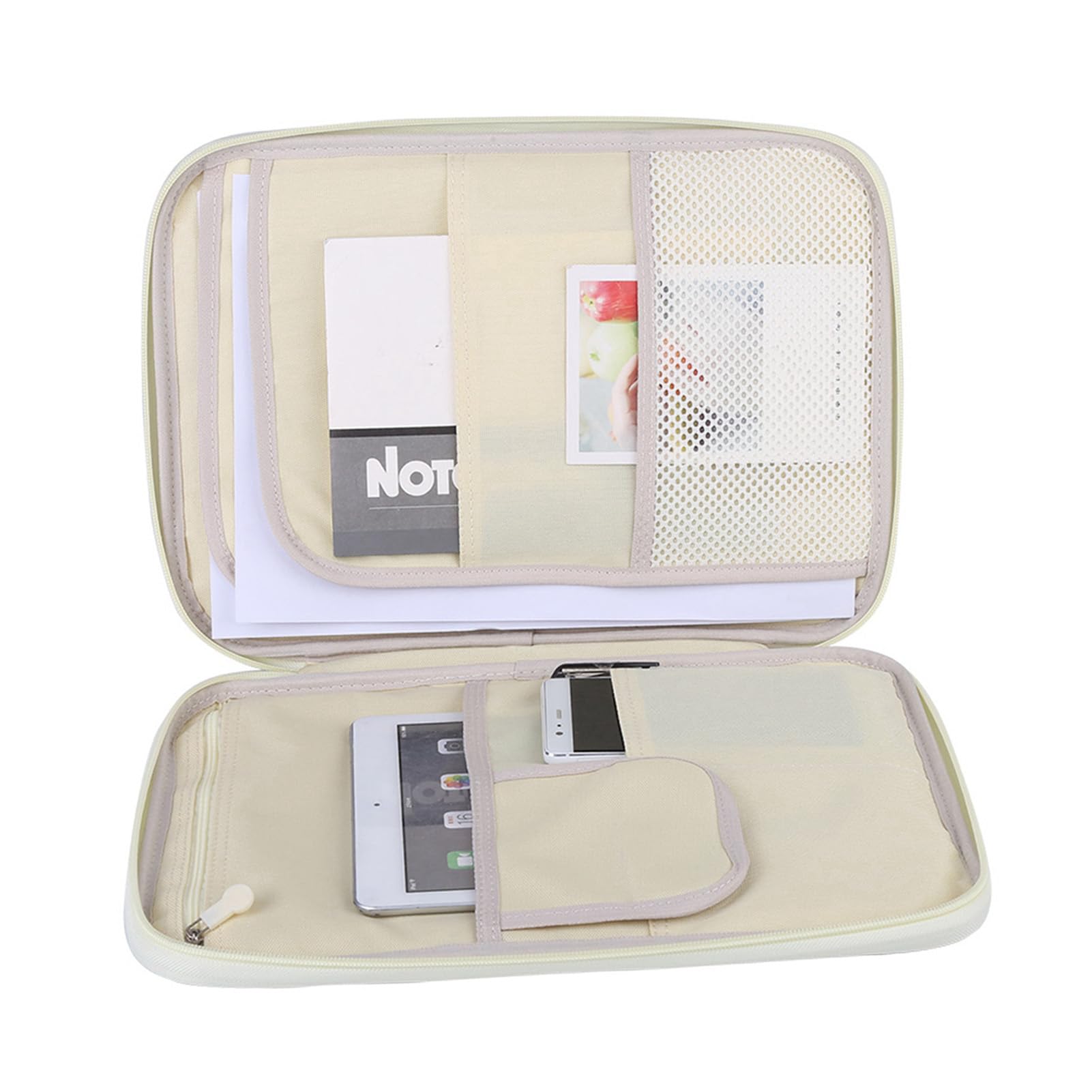 A4 Document Bag File Folder Portfolio Organizer Computer Notebook Zippered Case (Black - View #5