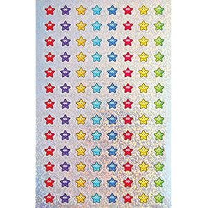 The Sticker Factory 12mm mini sprankelende smiley sterren: 4 vellen, 416 beloningsstickers