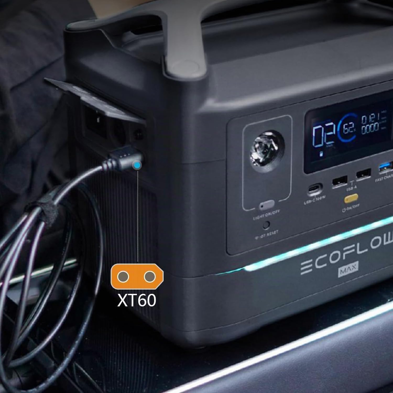 TAIFU XT60 Cable de Extensión Cargador de Coche Adaptador para Estación de energía portátil EF EcoFlow RIVER 3/2, Anker SOLIX C200 C300 BLUETTI EB3A ALLPOWERS R600 R1500 Solar Generator Car Charger