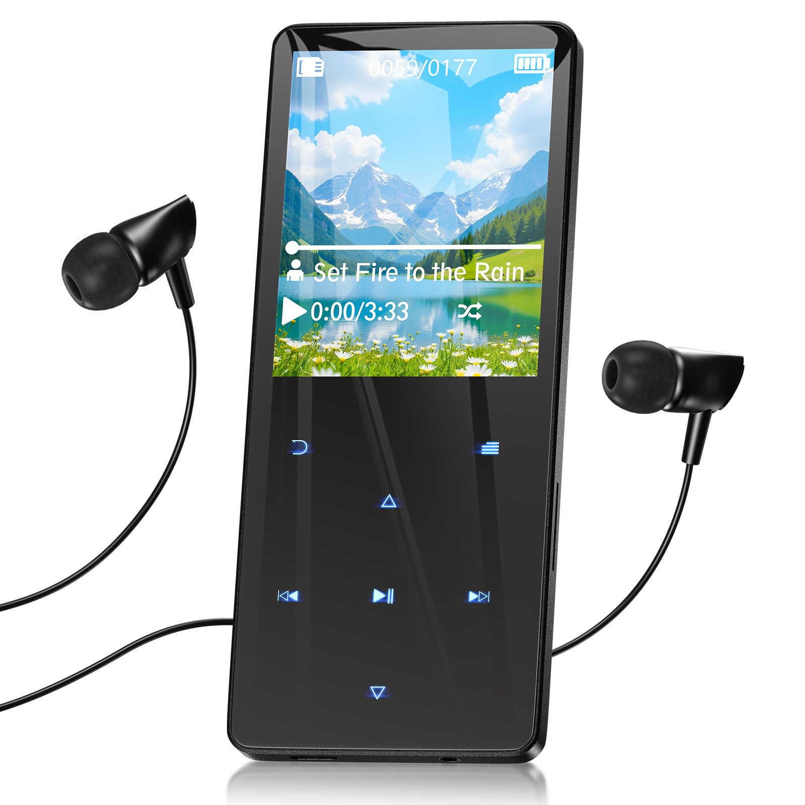 64 GB Lettore MP3 Bluetooth 5.3 Lettore MP3 musicale bambini lettori mp3 portatile Ottimo per sport, radio FM, immagini, registrazioni, e-book, contapassi, qualità audio HIFI lettore mp4