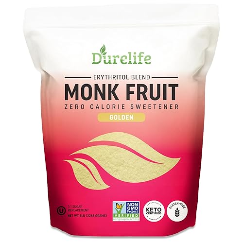 Miniatura 3 de Durelife Edulcorante de frutas Golden Monk de 5 libras tamaño a granel reemplazo de azúcar 11 apto para dieta cetogénica sustituto del azúcar cero