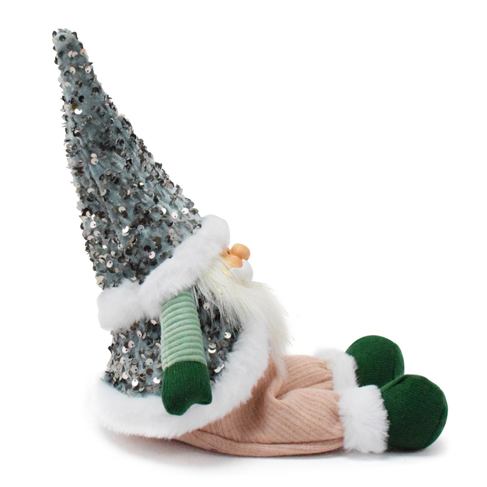 Nain de nain à paillettes pour décoration de table de Noël en peluche douce de 30 cm