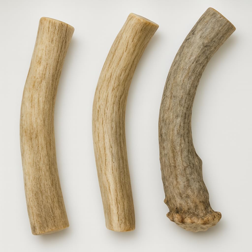 WhiteTail Naturals – Sun Aged Deer Antler Dog Chews (3 Pack Medium) – Budget Friendly Antlers for Dogs - Long Lasting Chew Bones