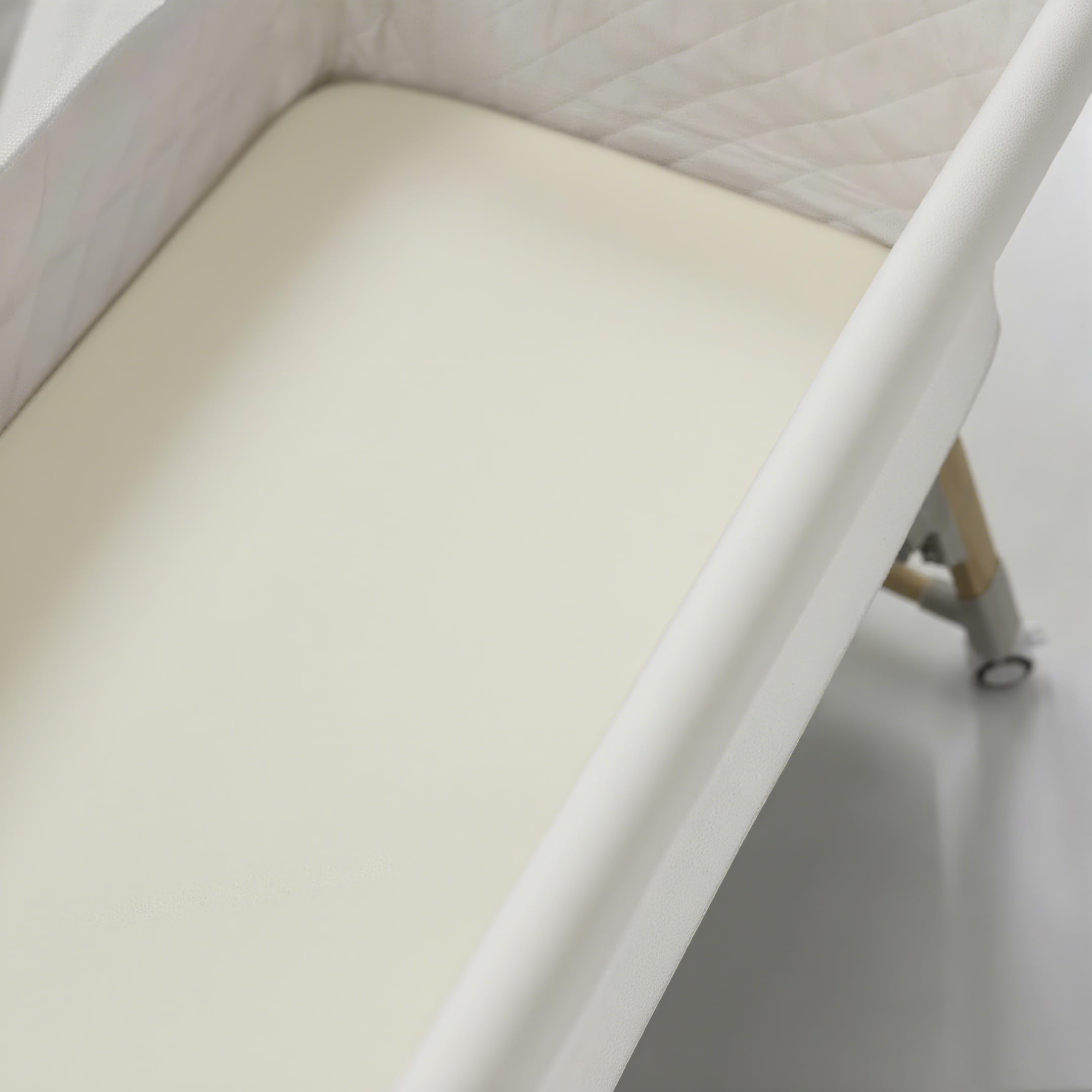 American Baby Company Sábana bajera ajustable de 100 % algodón de 18 x 36 pulgadas, Sábanas de Cuna, compatible con moisés Mika Micky, color crema, suave, transpirable, para niños y niñas