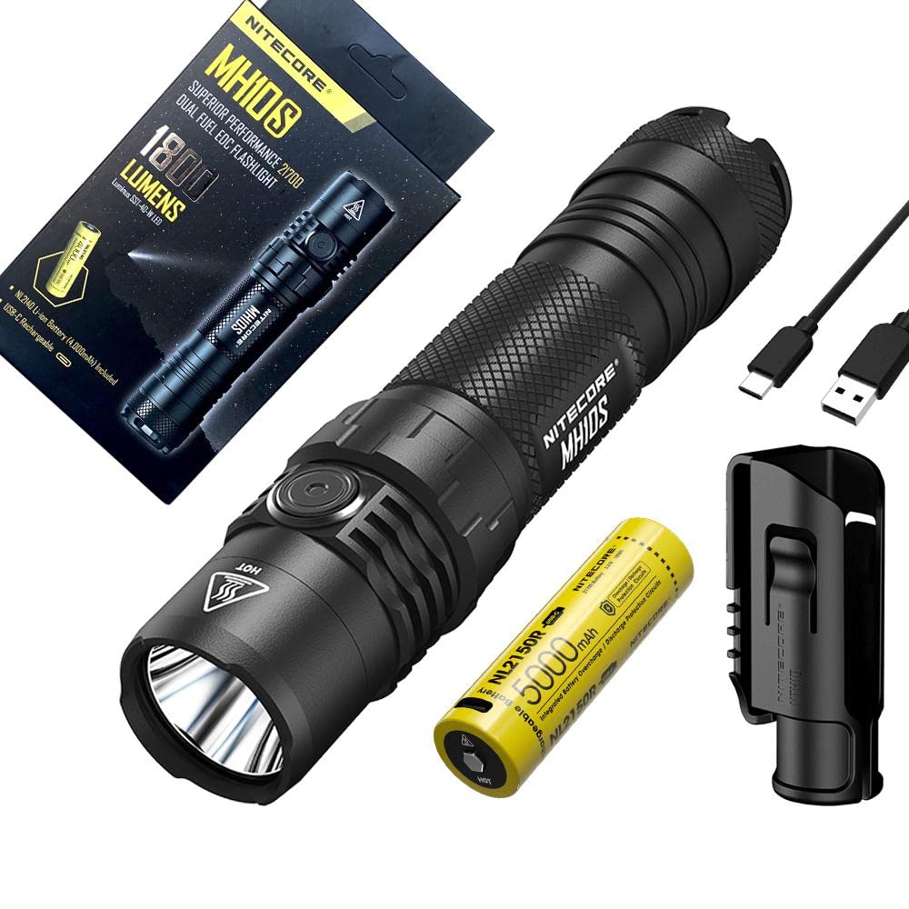 MH10S Luminus SST-40-W USB-C Rechargeable Ultra Compact Flashlight - 1800 Lumens, 1 Lumen Firefly Mode, Battery Included