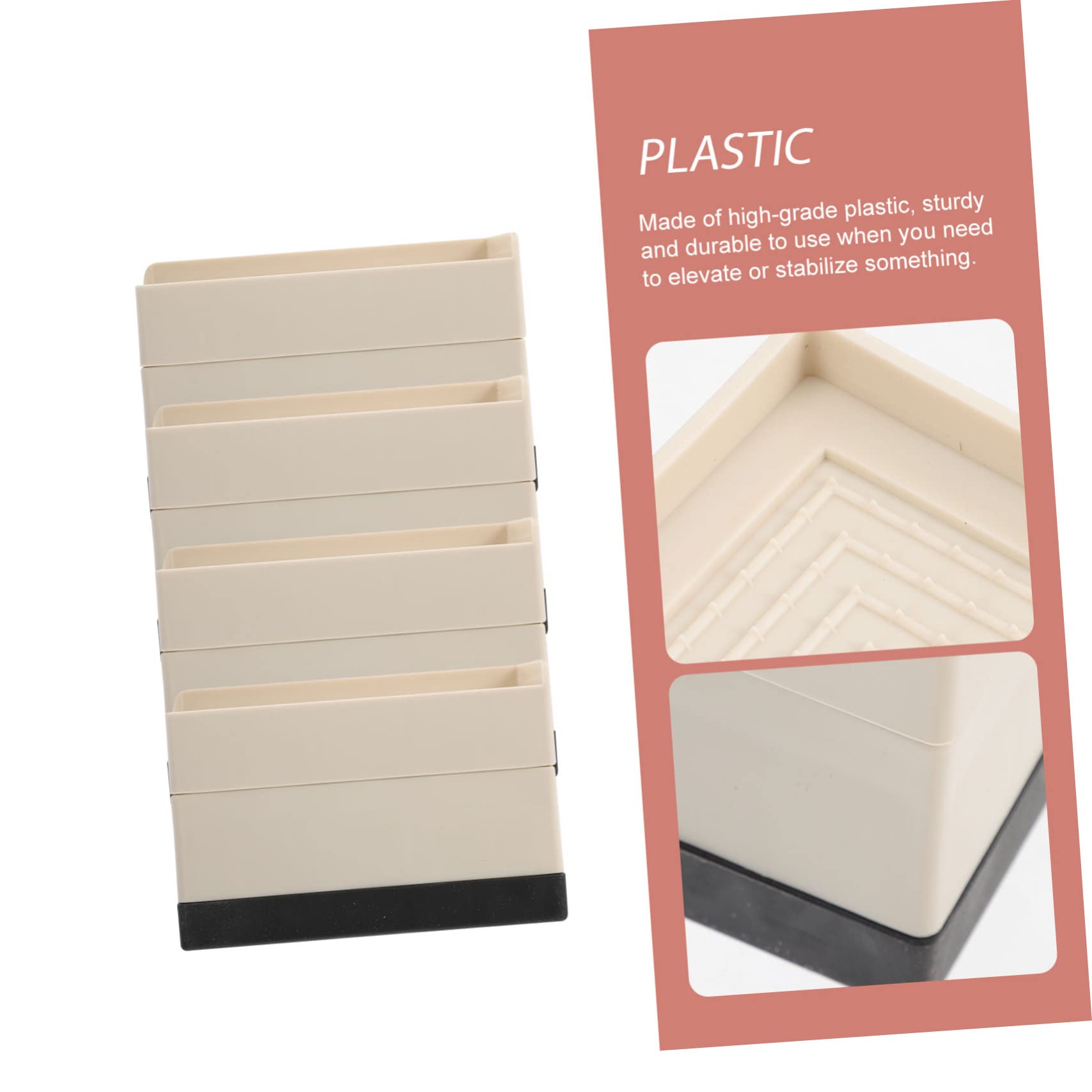 HONMEET 4pcs Bed Frame White Riser Couch Extender Sofa Lifters Furniture Risers