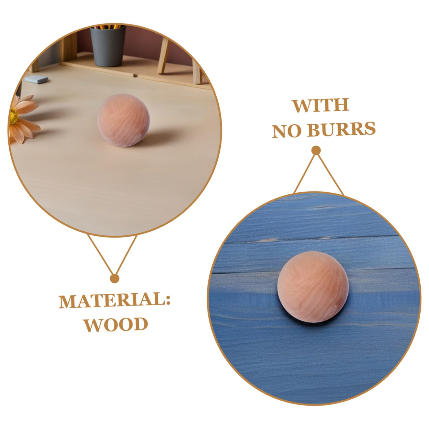 Bola de Madera Maciza para Manualidades DIY Redonda