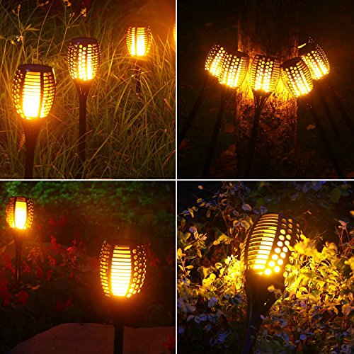 OxyLED 8 Pack Solar Torch Lights with Flickering Flames, Outdoor Solar Garden Lights for Halloween Decors, Landscape Lighting Solar Powered Waterproof for Pathway, Yard, Patio, Lawn, Porch, Christmas - Thumbnail 6