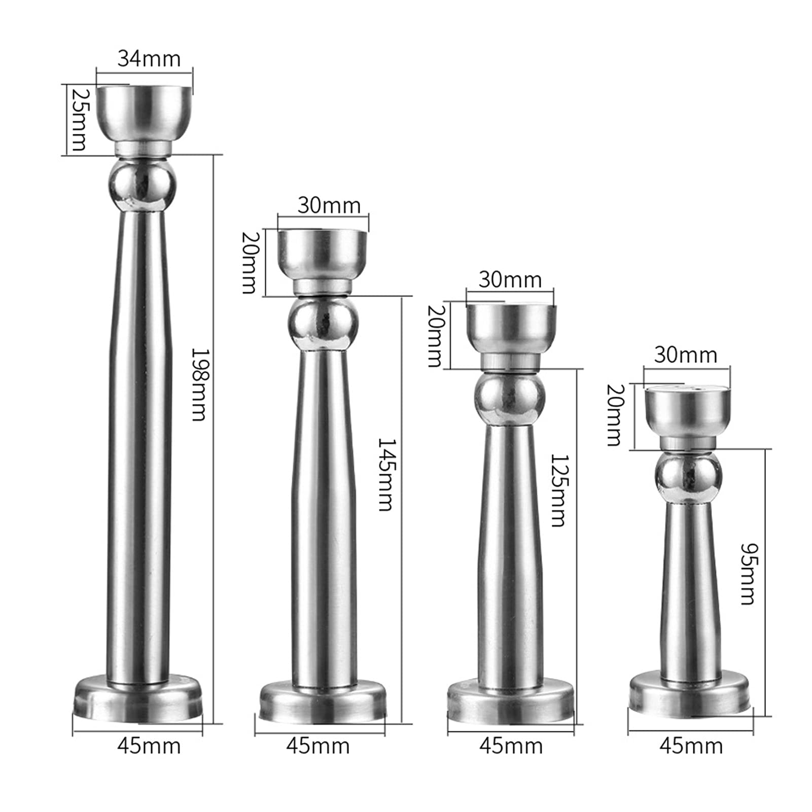 ogranicznik do drzwi, 1pcs,Stoper do drzwi ze stali nierdzewnej szczotkowanego niklu, magnetyczny uchwyt zatrzasku montażu na ścianie lub podłodze za pomocą śrub, przytrzymujący otwarte(95mm)