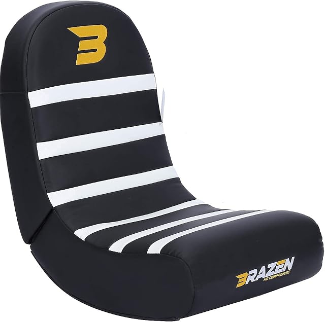 BraZen Piranha Gaming Chair  Non audio foldable floor rocker - for kids children - from largest British owned brand - white