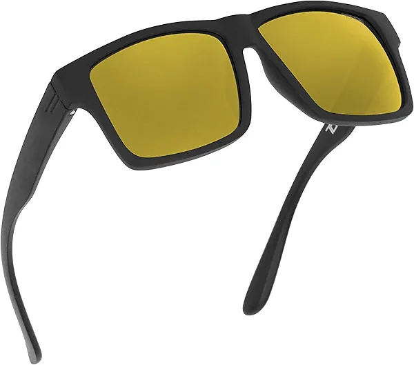 TOROE Eyewear Matte Black RANGE XL Frame Sunglasses Light Weight TR90 Frame, Polarized Polycarbonate Lens