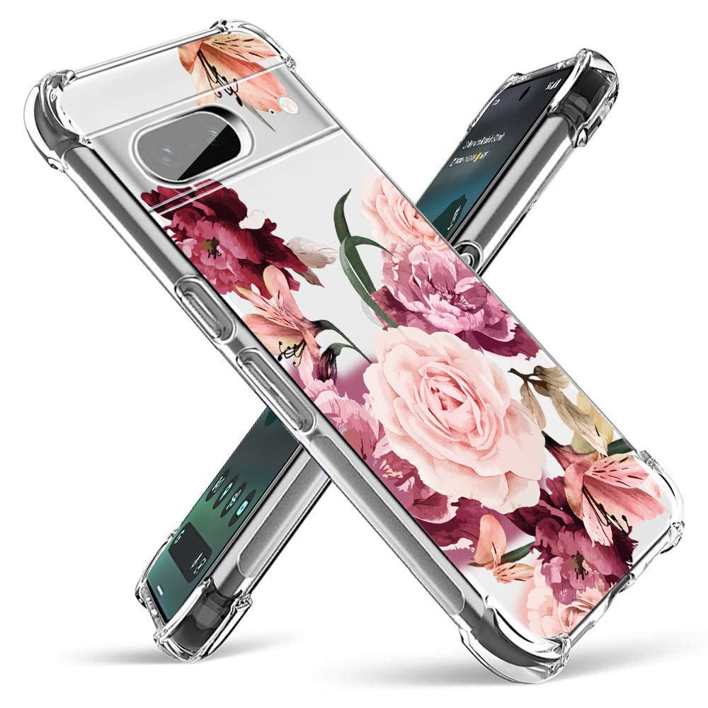 TOPNOW for Google Pixel 7 Case (2022), Design with Shockproof Corner and Exquisite Pattern, Slim Soft TPU Bumper Protective Cover for Pixel 7-Roses Cluster