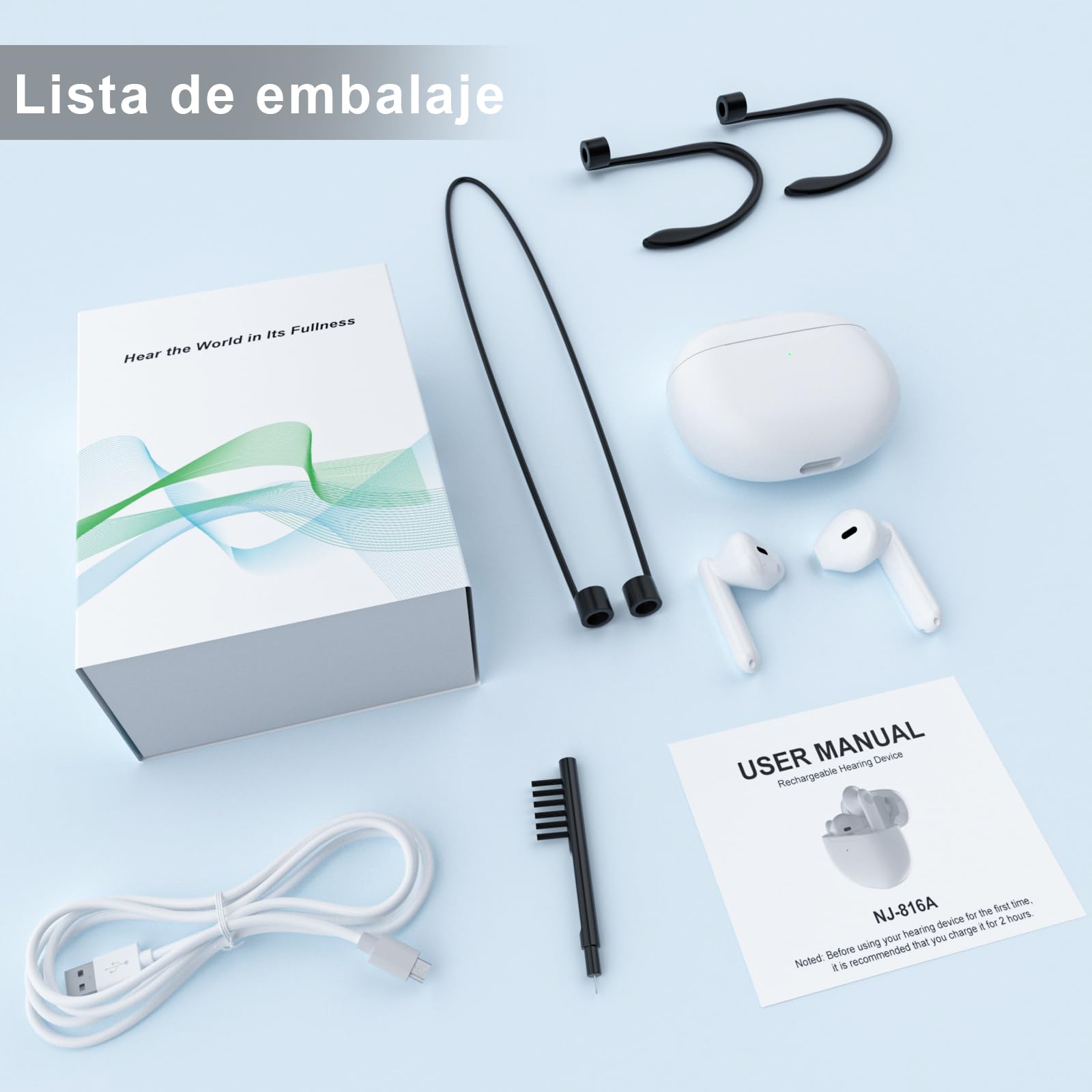 Audífonos,Amplificador de Ruido Recargable, Adecuado Para Personas Mayores Amplificador Auditivo