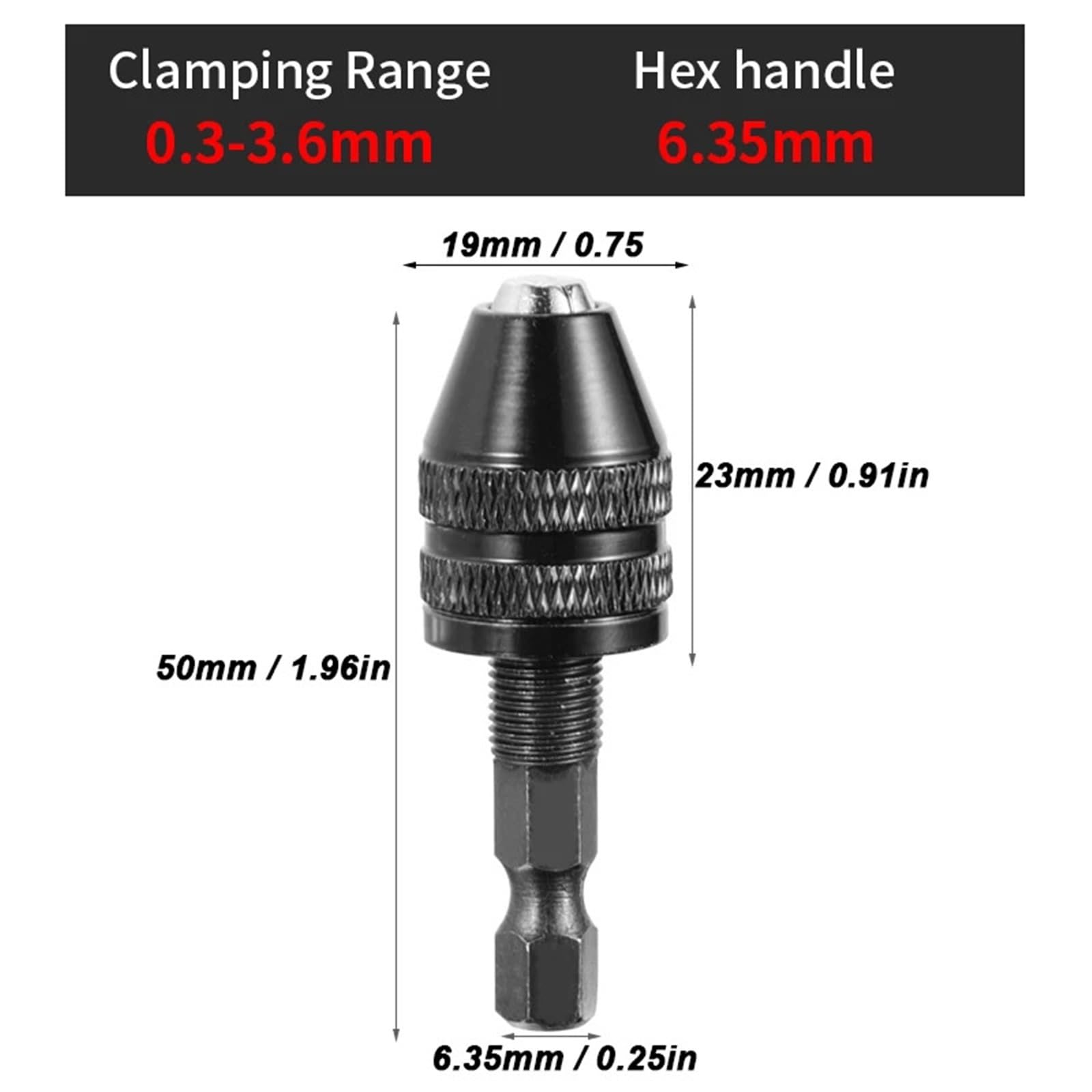 Mini mandrino senza chiave da 0,3 mm-8,0 mm, punte per trapano elettrico, convertitore di estensione, cacciavite, mandrini, adattatore, attacco esagonale da 0,3 mm a 3,6 mm