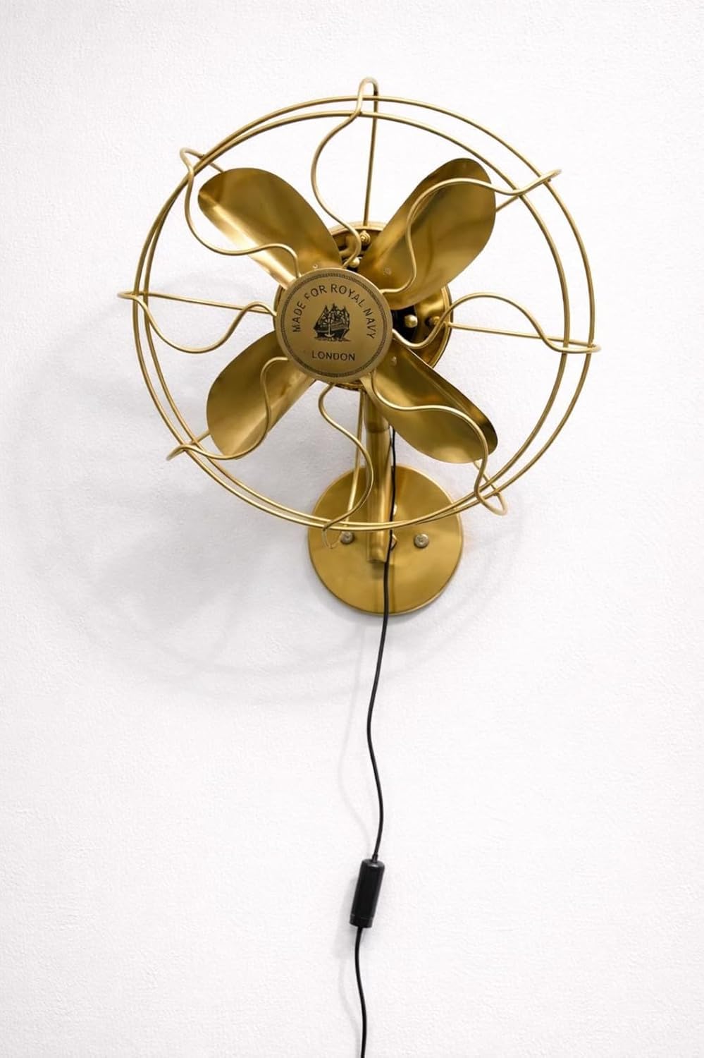 Vintage Brass Wall Fan 14-Inch Nautical Style, Antique Metal Finish Decorative Wall Mounted Fan for Home & Office Décor-image-42