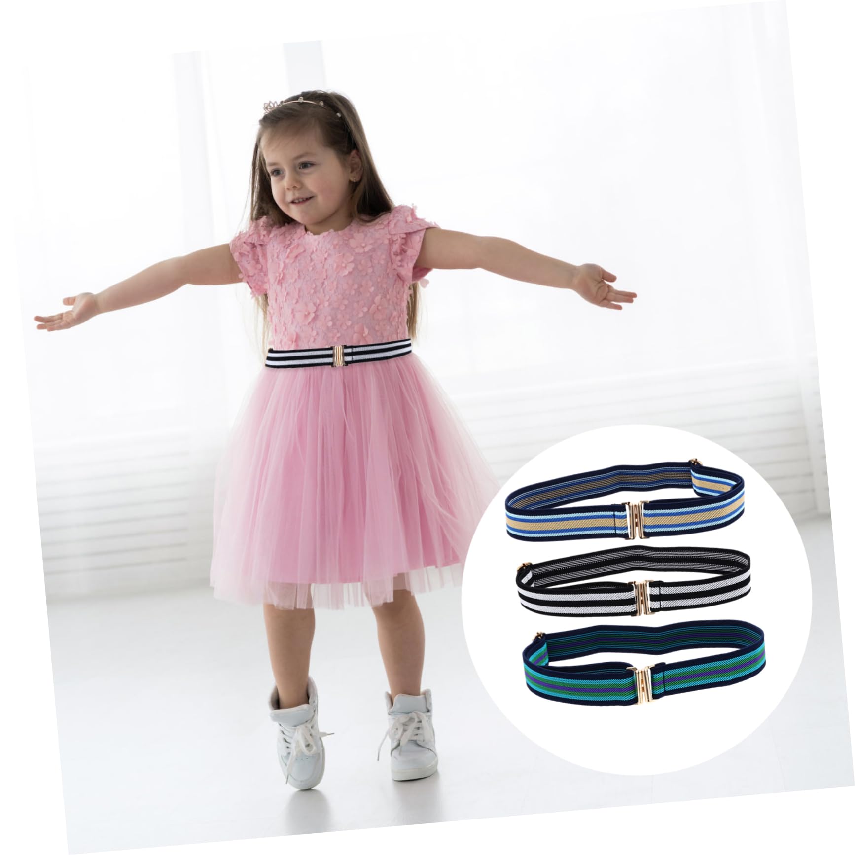 LIFKOME 3juegos Cinturones Elásticos Para Niño Ajustables Aleatorios Para Ropa Escolar y Casual Adecuados Para Niño y