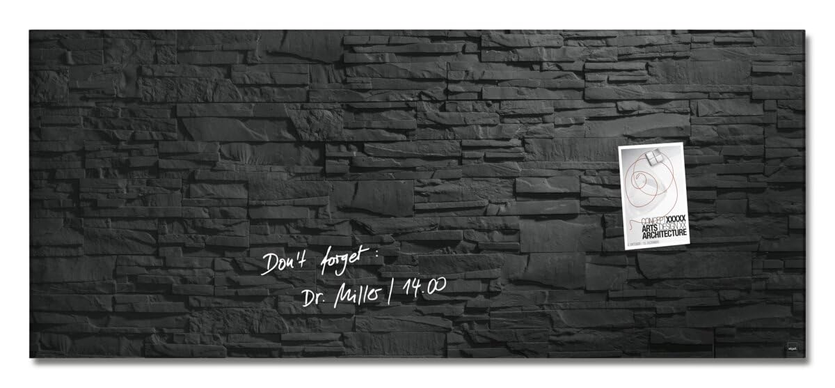 SIGEL Magnetic glass board Artverum - design Slate - 130 x 55 cm -