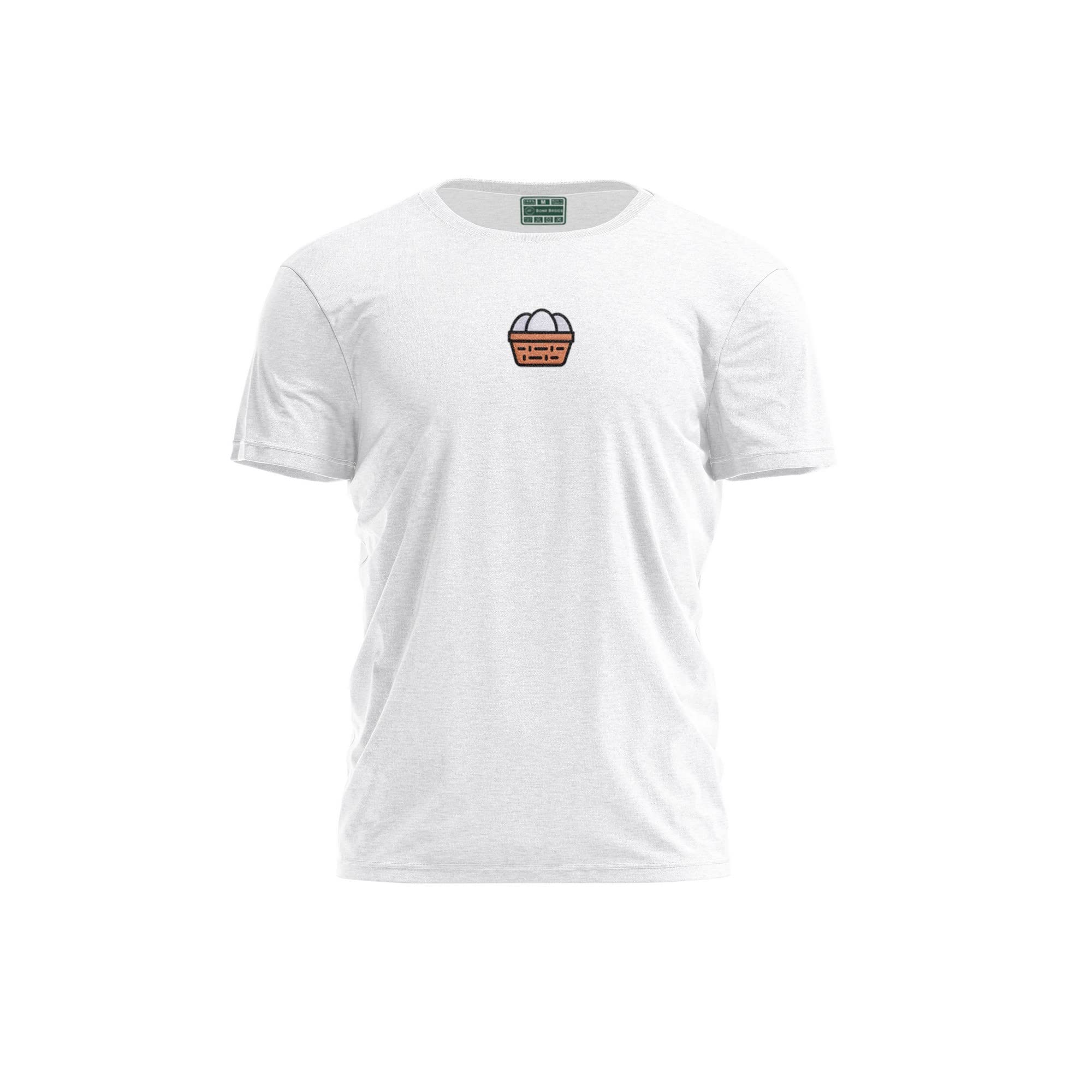 Bona Basics, Digitally Printed, Men's Basic T-Shirt,%100 Cotton, White, Casual, Men's Tops, Size: S
