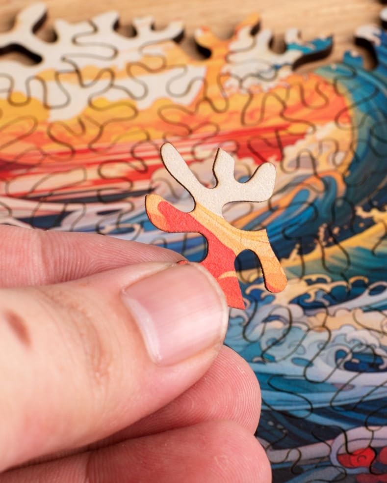 Sunset Waves Puzzle - Galaxy Infinite Irregular Wooden High Difficulty for Adults