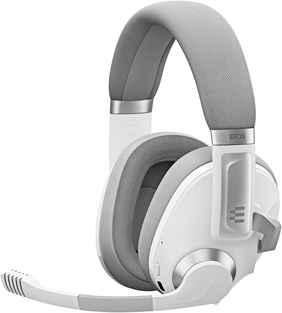EPOS H3Pro Hybrid PC Gaming Headset with Mic - Noise Cancelling - Customizable - Smart Button Audio Mixing as Bluetooth Headphones and Gaming Suite Surround Sound Windows 10 (White)