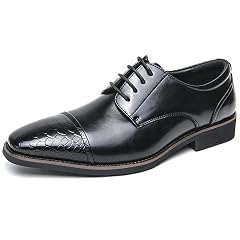 Mens Comfort Dress Oxford Shoes Round Toe Lace-up Comfort Oxford Dress Formal Wedding Gentleman Shoes