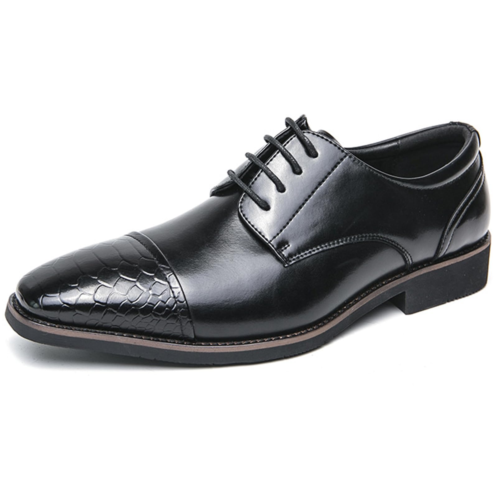 Mens Comfort Dress Oxford Shoes Round Toe Lace-up Comfort Oxford Dress Formal Wedding Gentleman Shoes