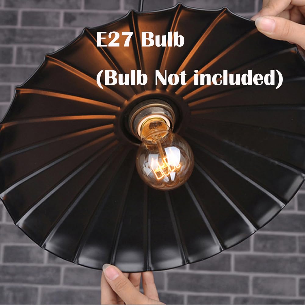 Suspension Noire de Style Industriel pour évier de Cuisine, luminaire Suspendu Vintage pour Salle à Manger, Lampe Suspendue rétro Style Ferme, Lustre pour îlot de Cuisine/Bar (11,8 po)