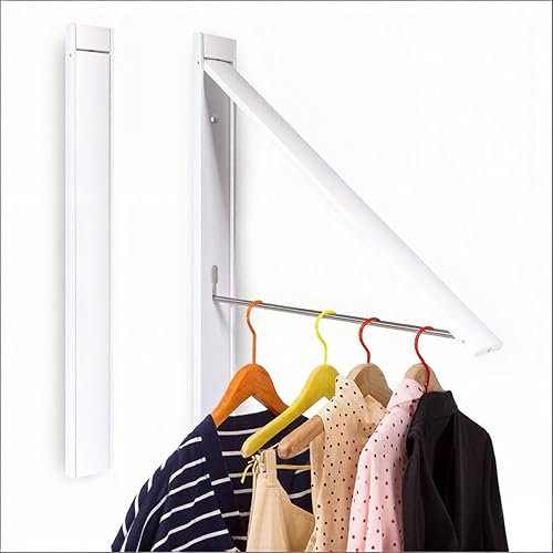 Tendedero plegable para interiores, organización de lavandería, tendedero retráctil (blanco perla)