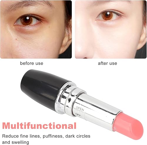 Miniatura 2 de Yinhing Masajeador con forma de lápiz labial para ojos, cara y labios, masajeador facial que reduce la hinchazón de las ojeras, promueve la