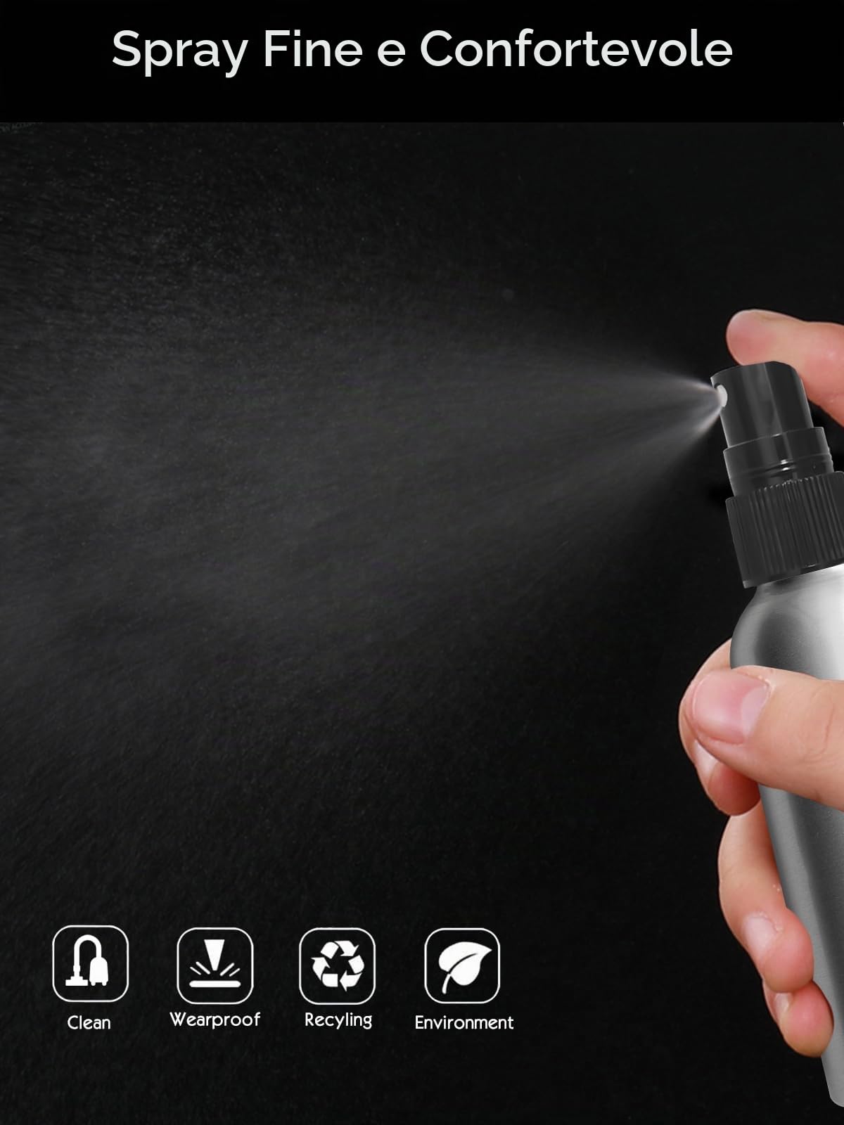 4 Piazza 100ml Flacone Spray Vuoto,Alluminio Bottiglia Spray,Contenitore Spray Vuoto,Portaprofumo Da Viaggio,Spray Superfine Flaconi Spray Vuoti,Atomizzatore Con Etichette,Imbuti,Siringhe