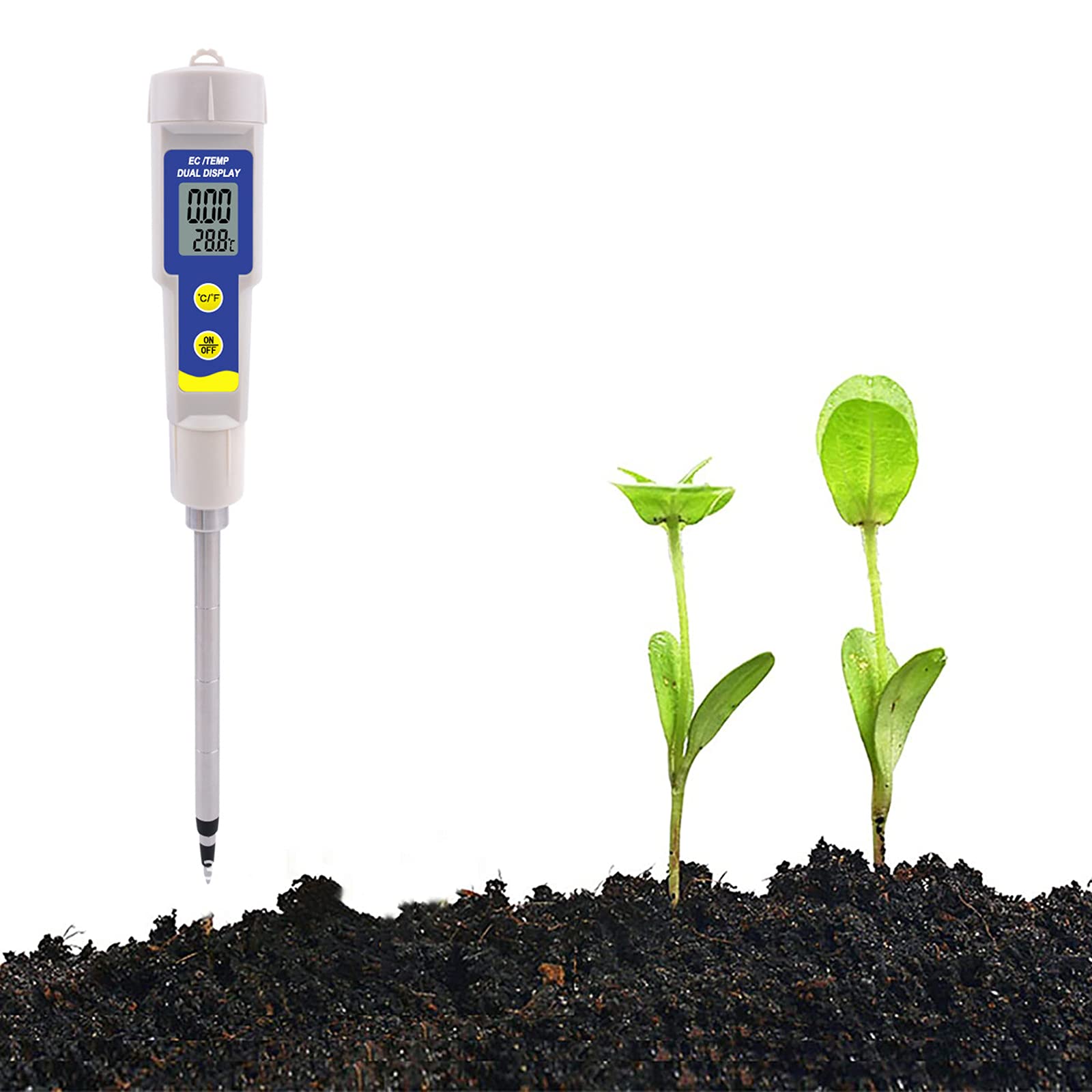 Przenośny miernik gleby przenośny, cyfrowy miernik temperatury gleby EC elektroniczny tester zasolenia do laboratorium pielęgnacja roślin narzędzia ogrodnicze zestaw do testowania gleby