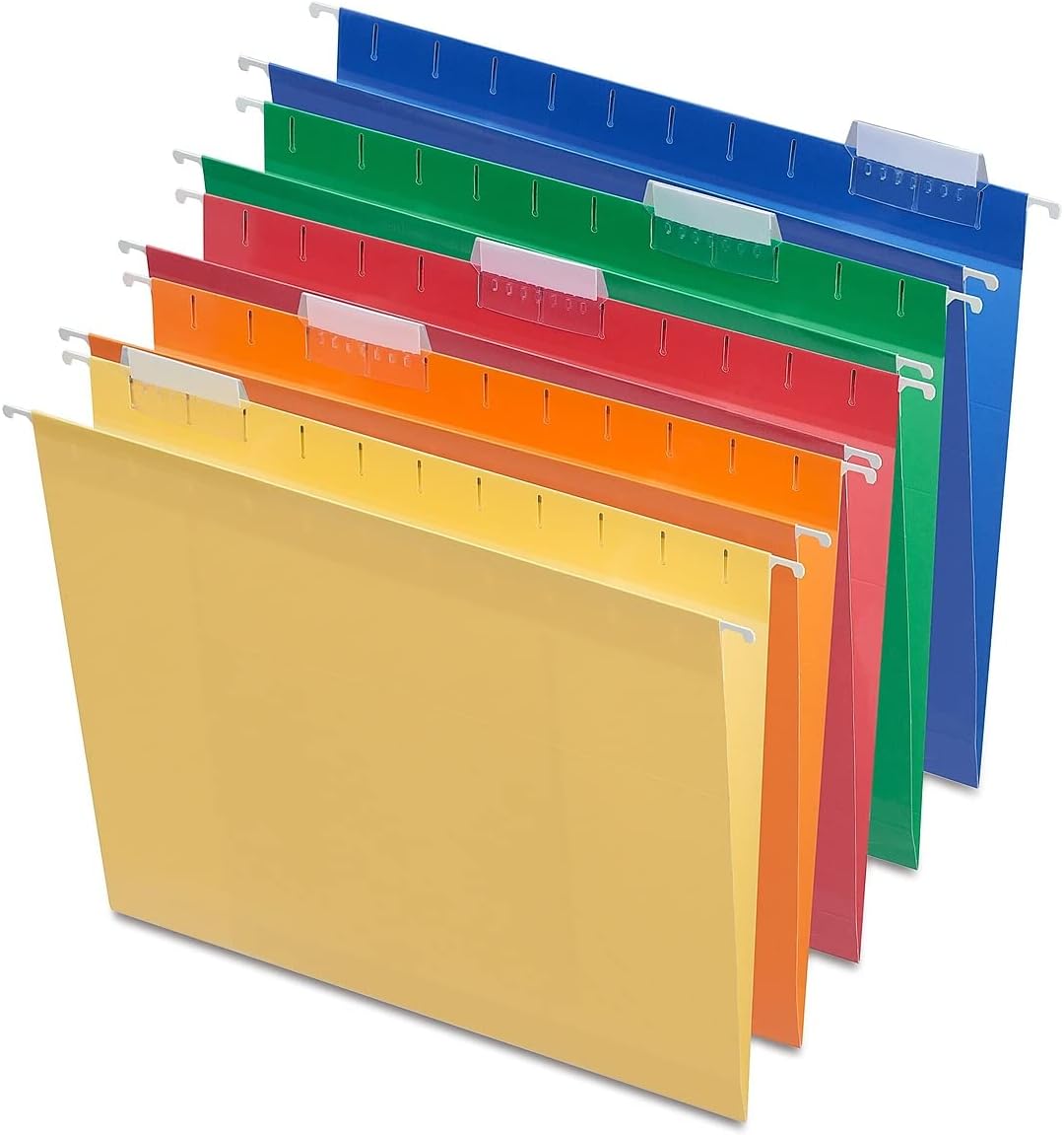 Staples 884239 Hanging File Folders 5-Tab 2-Inch Expansion Letter Sz Asst Colors 25/Bx
