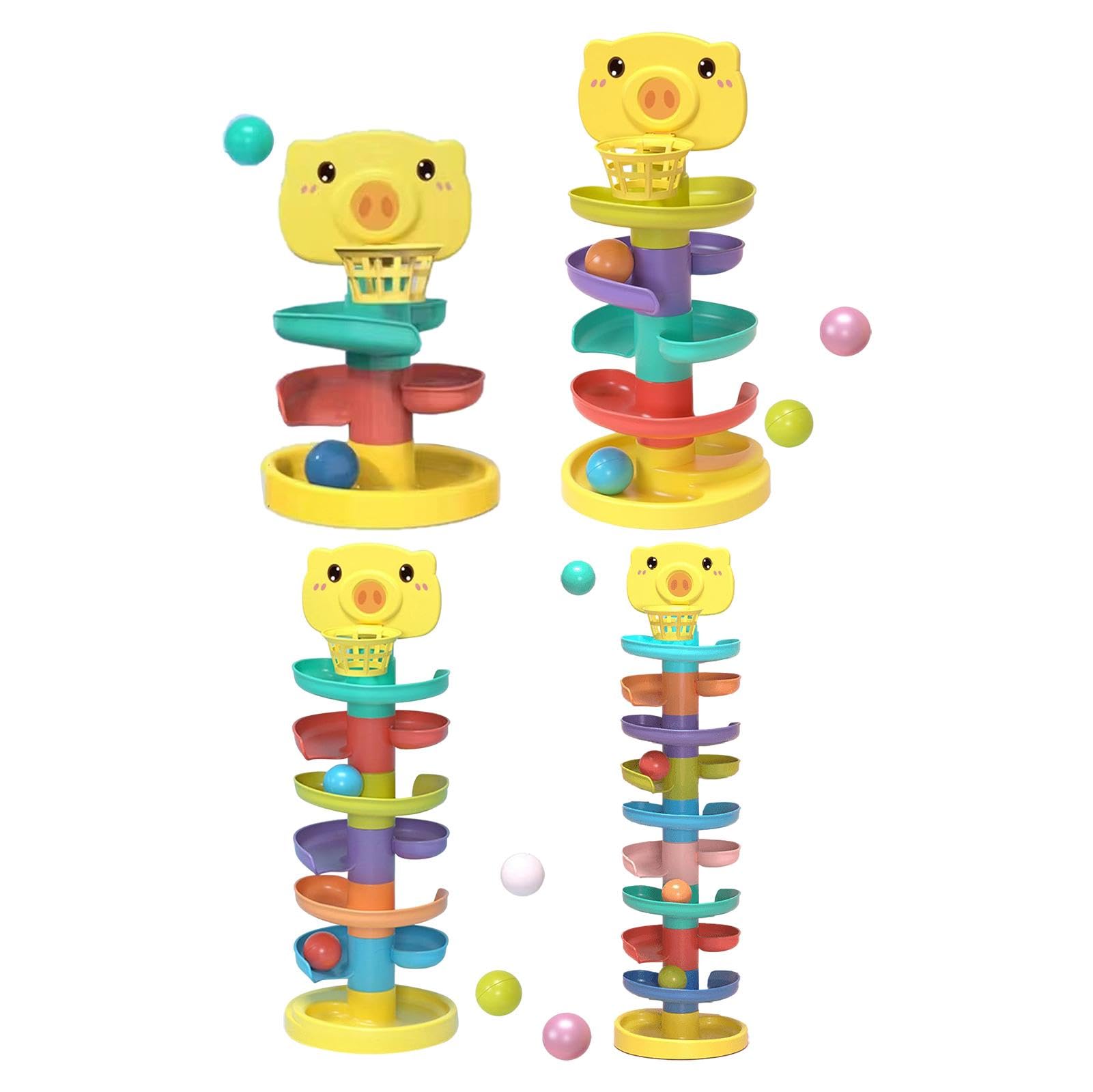 Tour à Balles éducative Pour Enfants 3+ - Rampes Tournantes, Jeu D'empilage, Développement Motricité