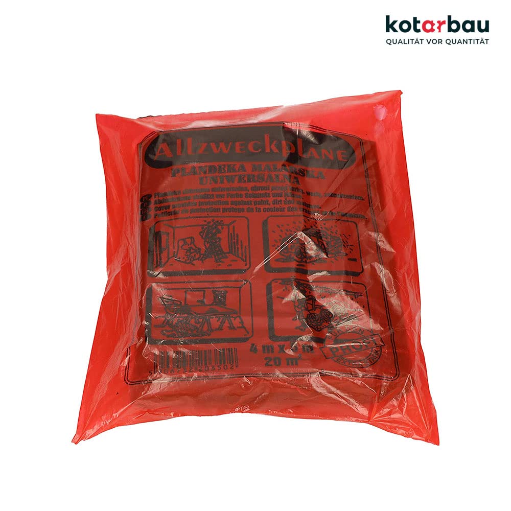 KOTARBAU® 25er Set Abdeckfolie 4x5m Extra Stark Staubschutzfolie Baufolie Plastikplane Allzweck-Folie Malerplane Malerfolie für Renovierung und Umzug