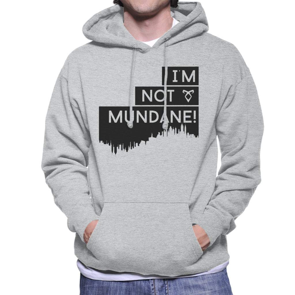 Cloud City 7 Im Not Mundane Shadowhunters Men's Hooded Sweatshirt Heather Grey