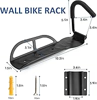 Vista 6 de Soporte de pared para bicicleta de garaje, ganchos para colgar bicicletas, sistema de almacenamiento vertical resistente para bicicletas