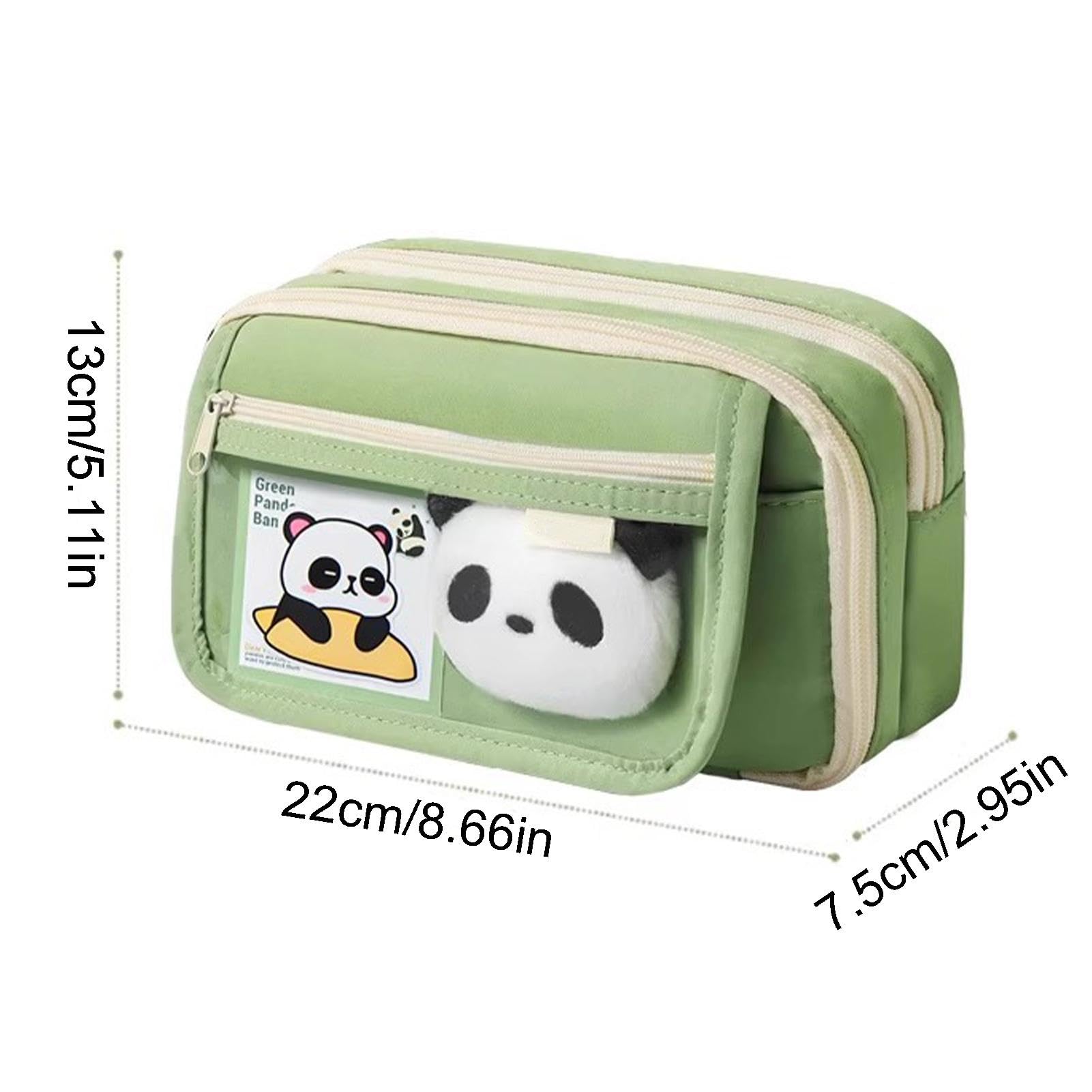 Trousse Scolaire Panda Grande Capacité Étui à Crayons Kawaii Sac à Crayons Plusieurs Compartiments