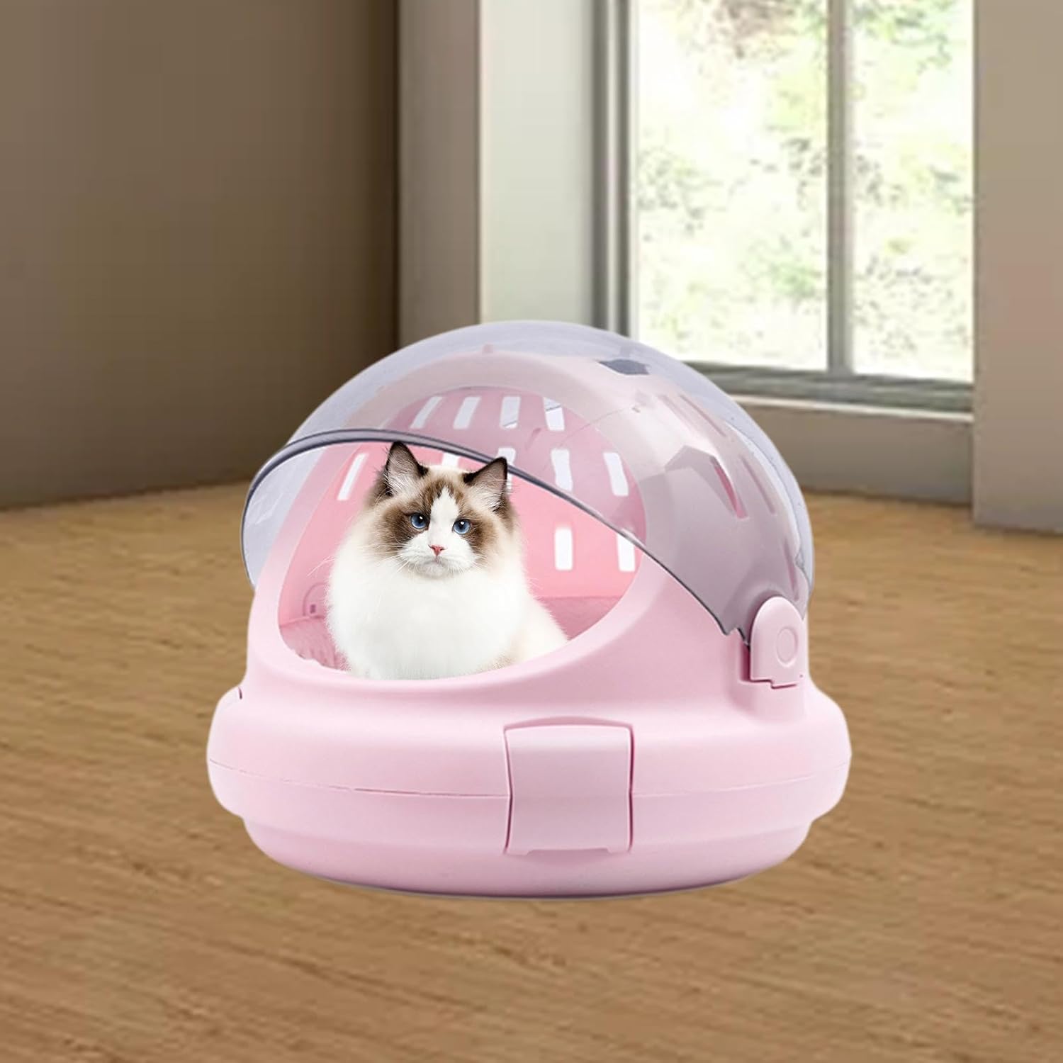 Pet Carrier Small Dog Carrier Cage Pet Travel Carrier Hard Sided Cat Carrier for Small Dogs, Puppy, Cats, Camping Traveling, Pink