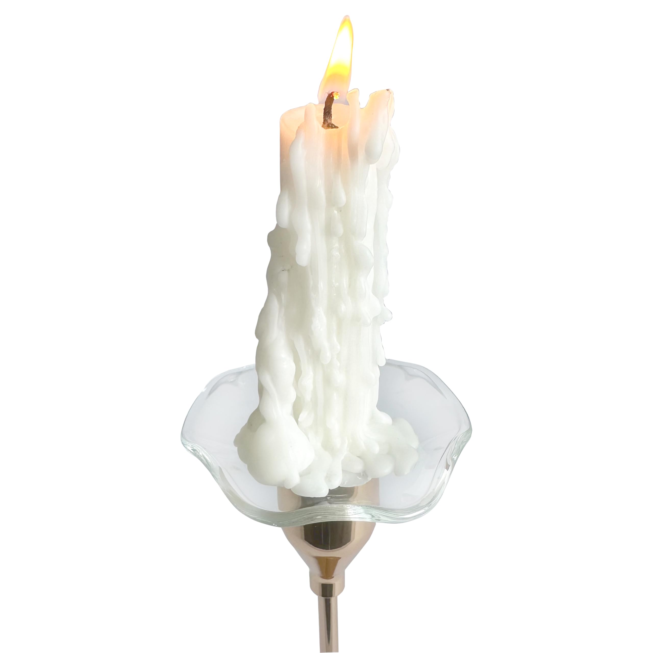 12 Stück Glaskerzen-Bobeches (Kerzenringe), Jakobsmuschel-Design, Ø 7 Cm