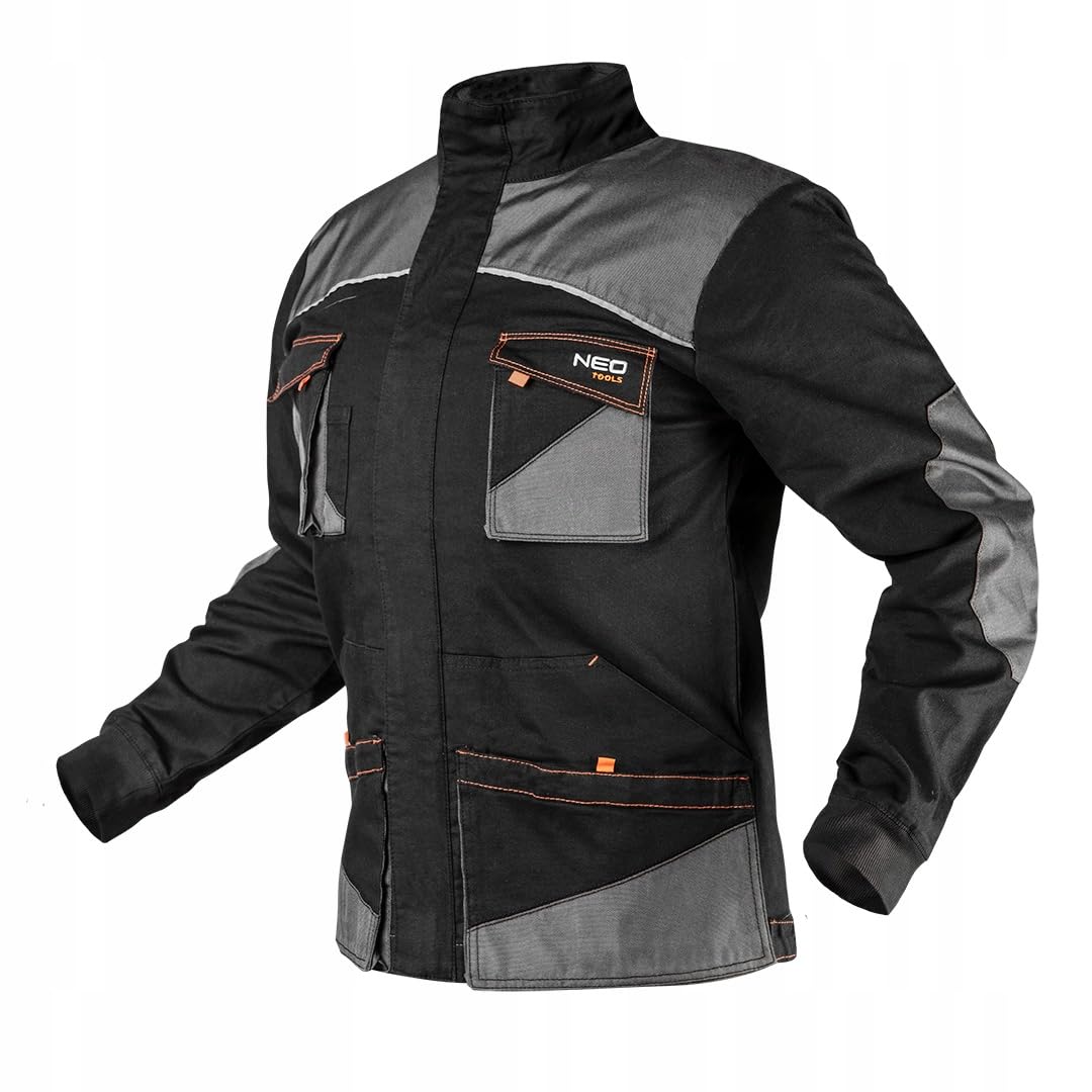 NEO TOOLS HD Slim Arbeitshose - Robuste, Moderne Stretch-Arbeitshose mit Kniepolstertaschen, reflektierenden Zonen, XS-3XL, Oxford-Verstärkungen & Baumwollgürtel, für Profis