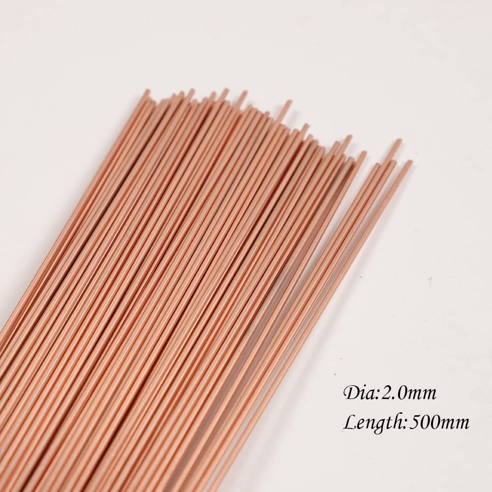 Mosiężne pręty spawalnicze - Drut spawalniczy z elektrodą fosforowo-miedzianą, długość 50cm(3.0mm 5pcs)