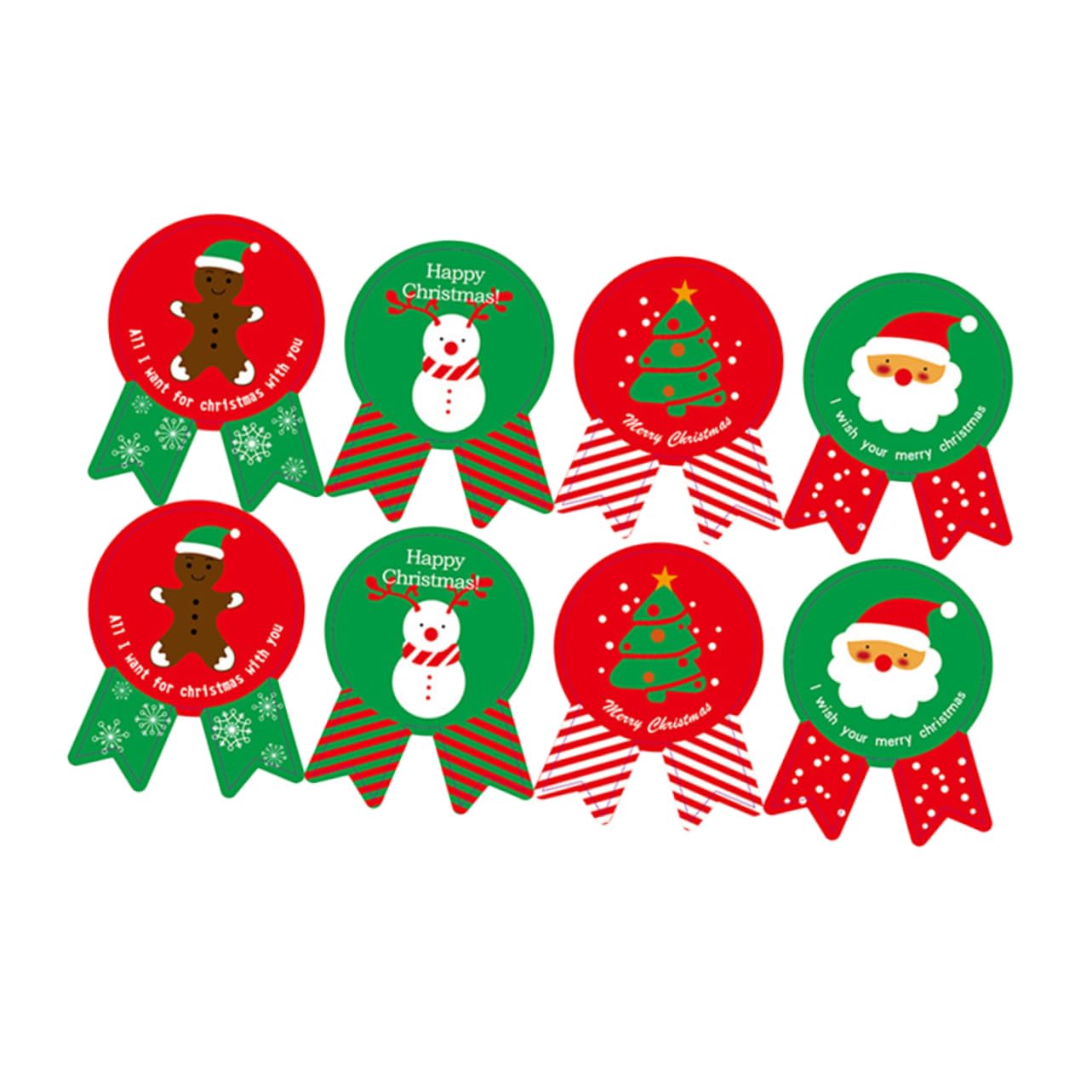 VILLCASE 960 Pezzi adesivi natalizi adesivi per feste di Natale etichetta rotonda di natale busta natalizia etichette decalcomanie ie per sacchetti di biscotti per natale