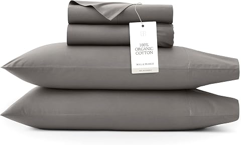 BOLL & BRANCH Signature Hemmed Sheet Set, Queen, Stone