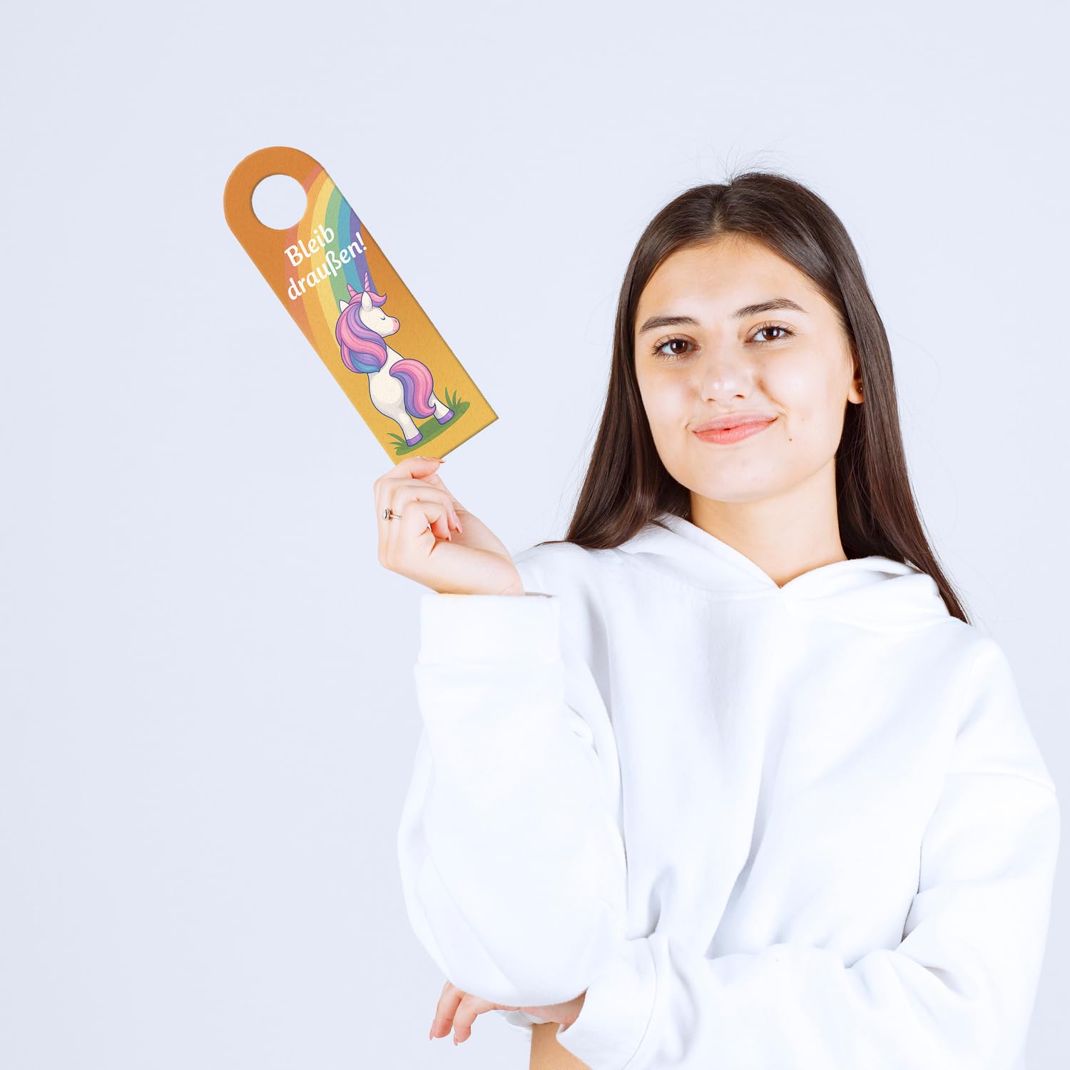 speecheese Türhänger 10er Set Einhorn lustig Bleib Draußen Komm rein Set