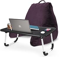 Vista 69 de Nestl Reading Pillow with Portable Laptop Lap Desk - Shredded Memory Foam Back Support Pillow for Sitting Up in Bed and Couch Rest Pillows with Navy