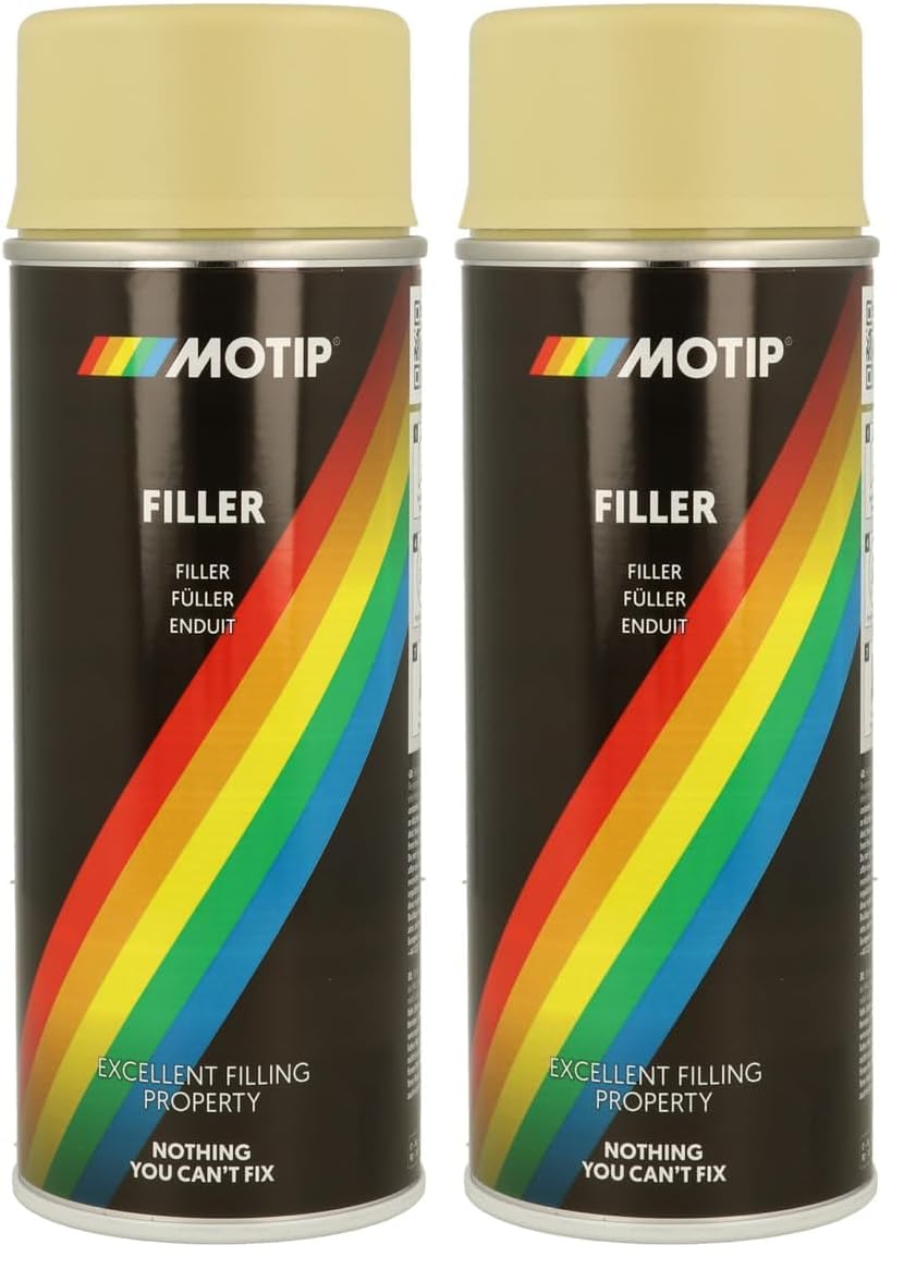 Enduit épais MOTIP beige aérosol 400ml lot de 2 pour réparation et finition carrosserie