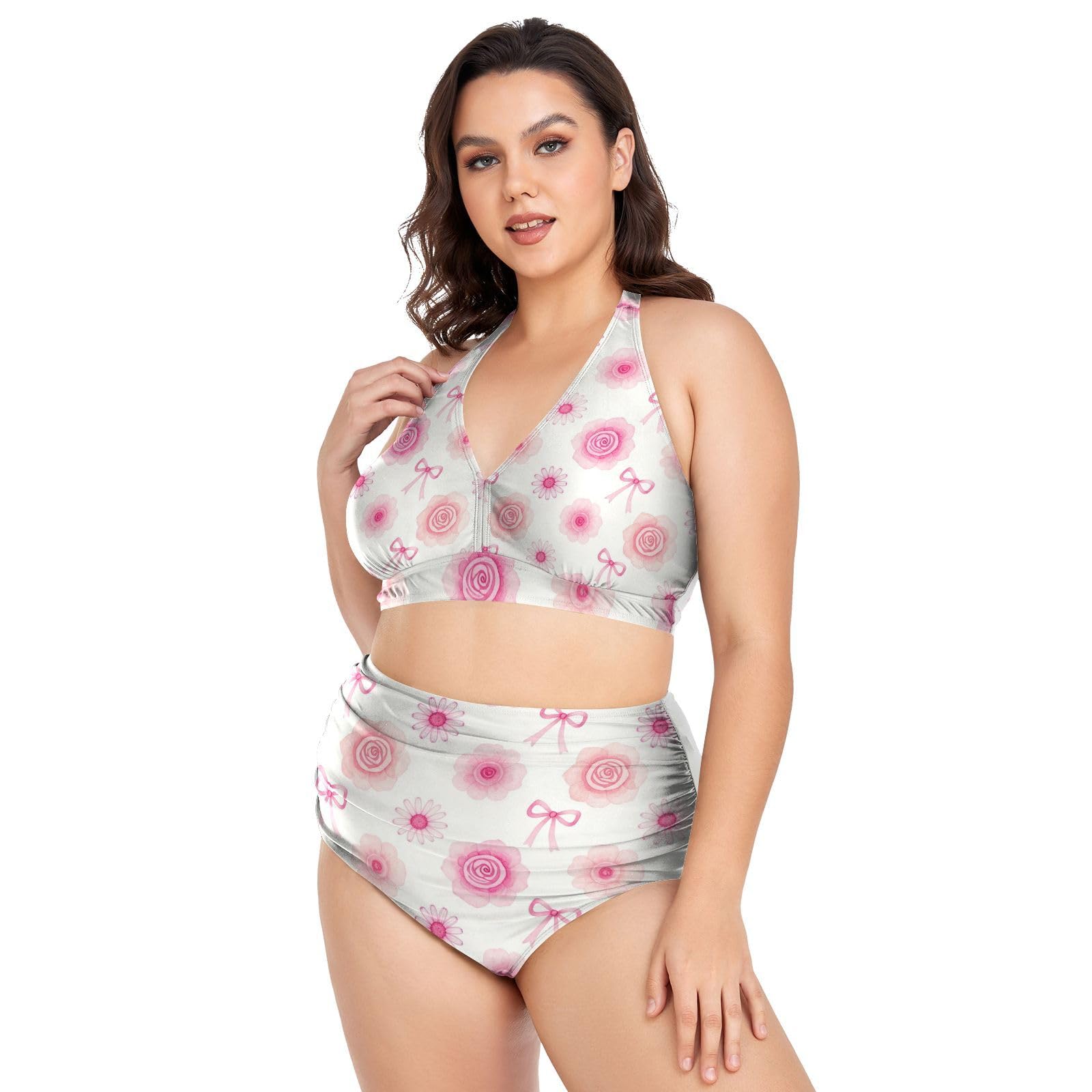 FRODOTGV Curvy damskie dwuczęściowe zestawy kąpielowe L-4XL