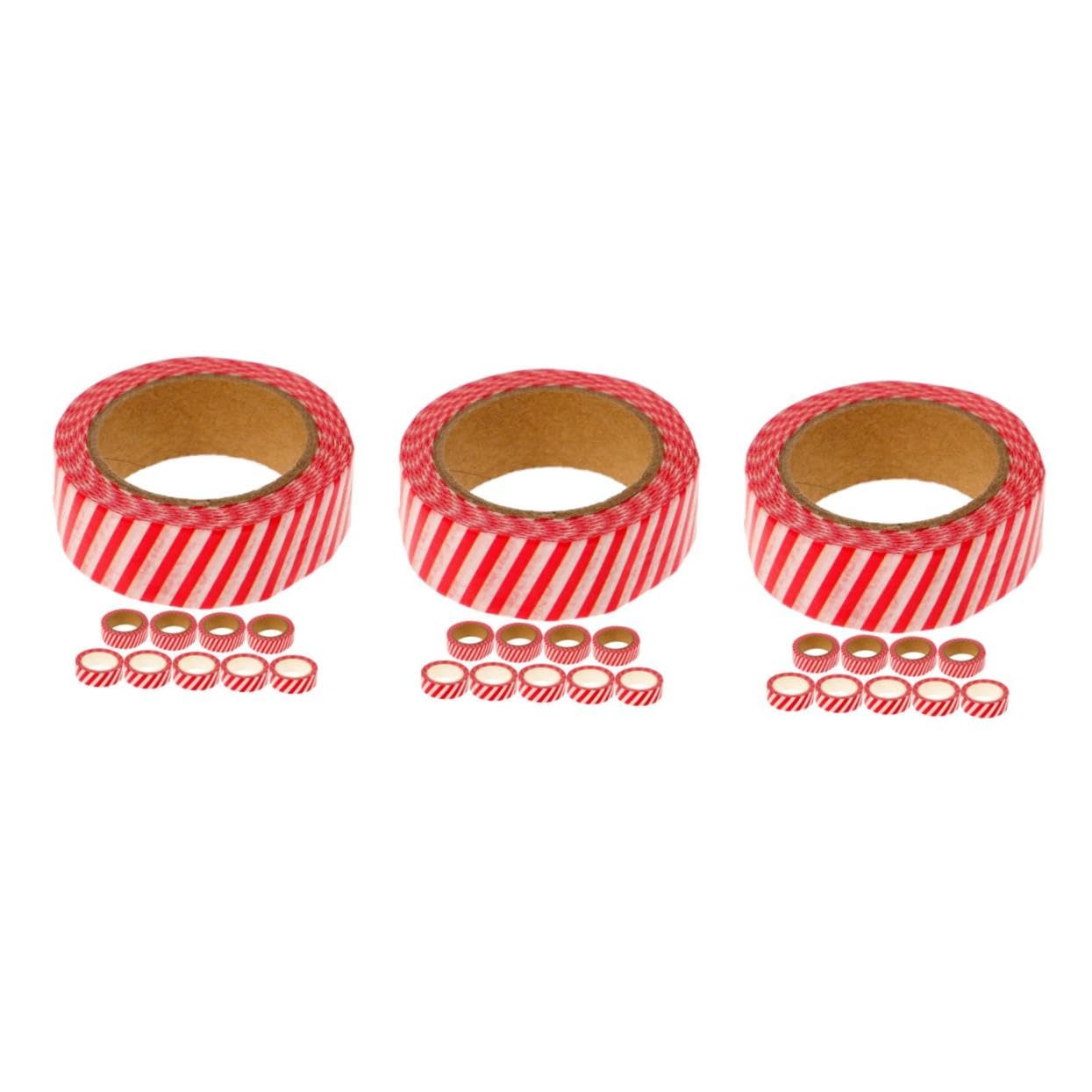 Angoily 30 Rollen Teiliges Weihnachts Washi Tape Dekoratives Klebeband mit Streifenmuster DIY Bastelband für Scrapbooking Geschenkverpackung und Kalendergestaltung Kompakt und Vielseitig