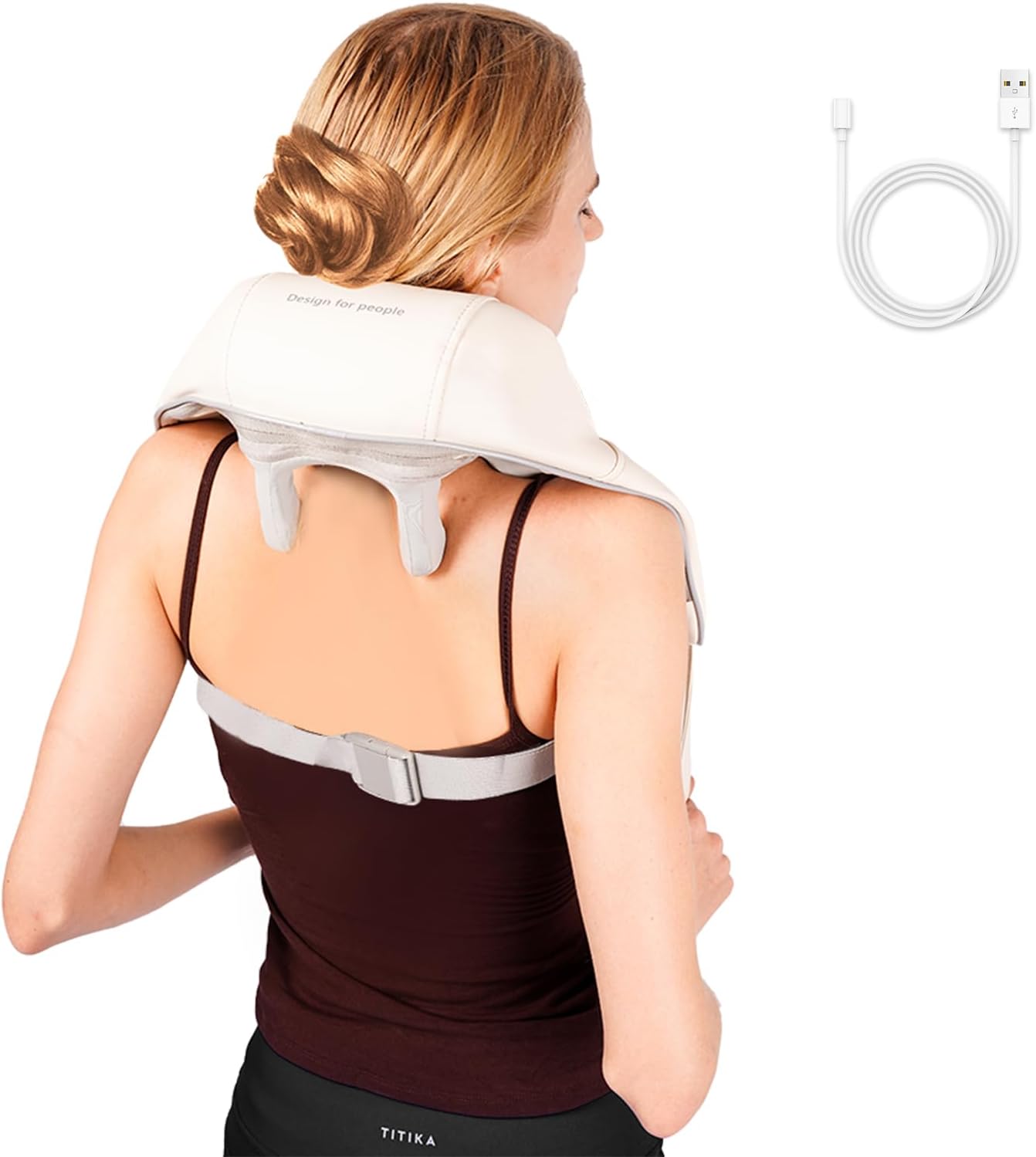 Neck Massager, Cordless Neck and Shoulder Massager with Heat for Relieving Deep Tissue Fatigue, Near Silent 6D Deep Kneading Massager for Neck,Shoulder, Back,Waist & Leg Use, Gifts for Women Men Mom